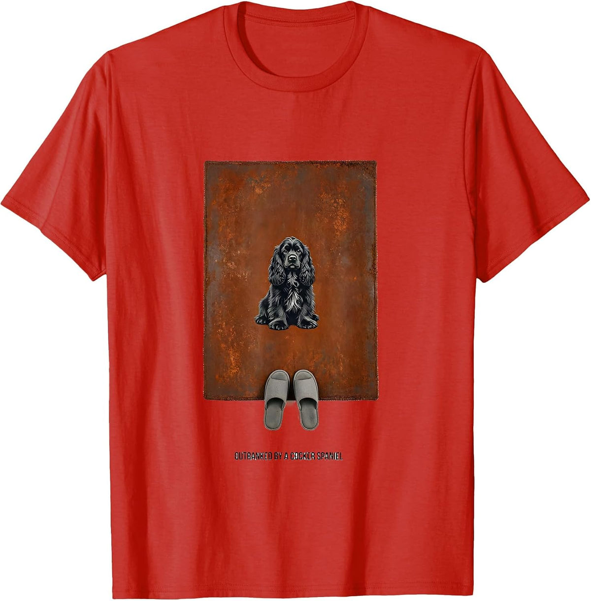 Men's Outranked By A Cocker Spaniel Funny Dog Breed Owner Humor T-Shirt - Red