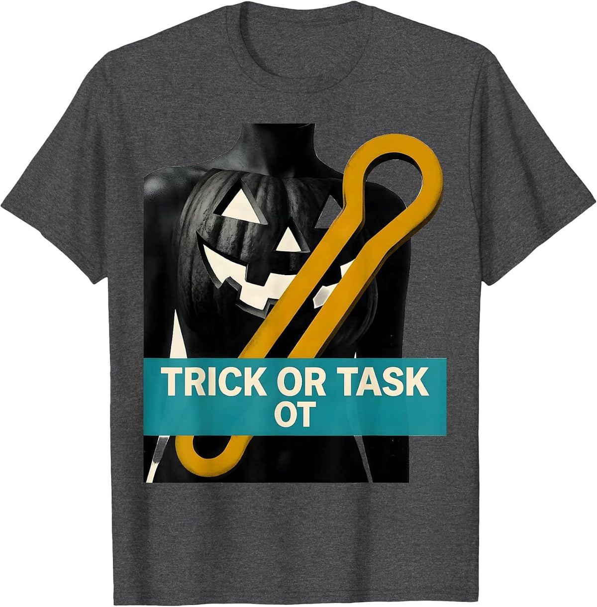 Men's Trick Or Task OT Midcentury Modern Physical Therapy T-Shirt - Dark Heather Grey