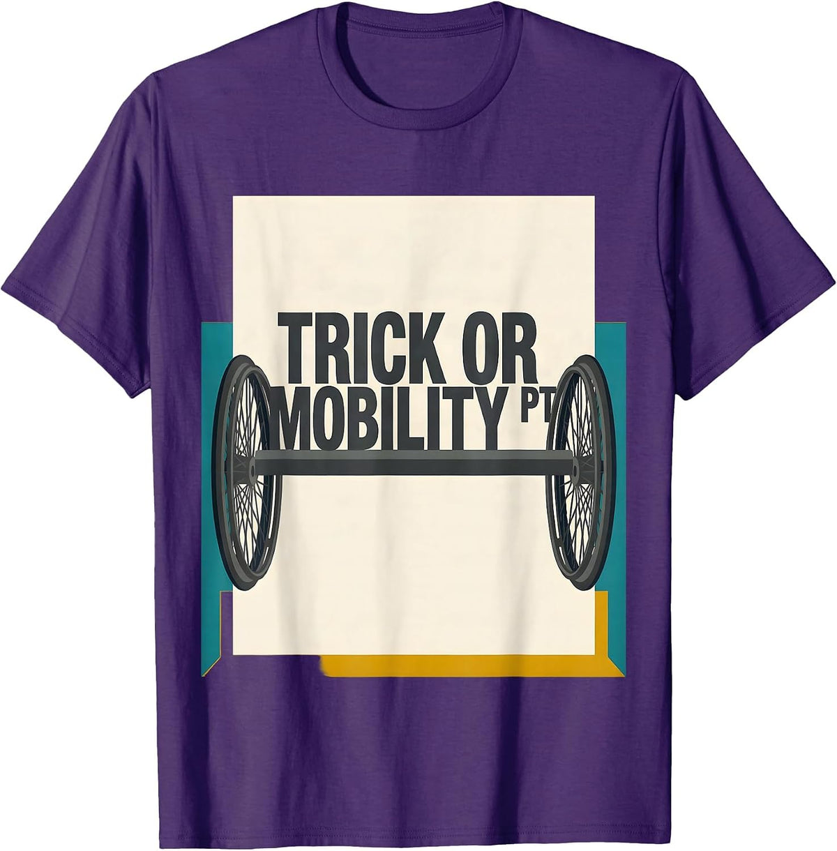 Trick Or Mobility PT Midcentury Modern Halloween Physical T-Shirt - Purple
