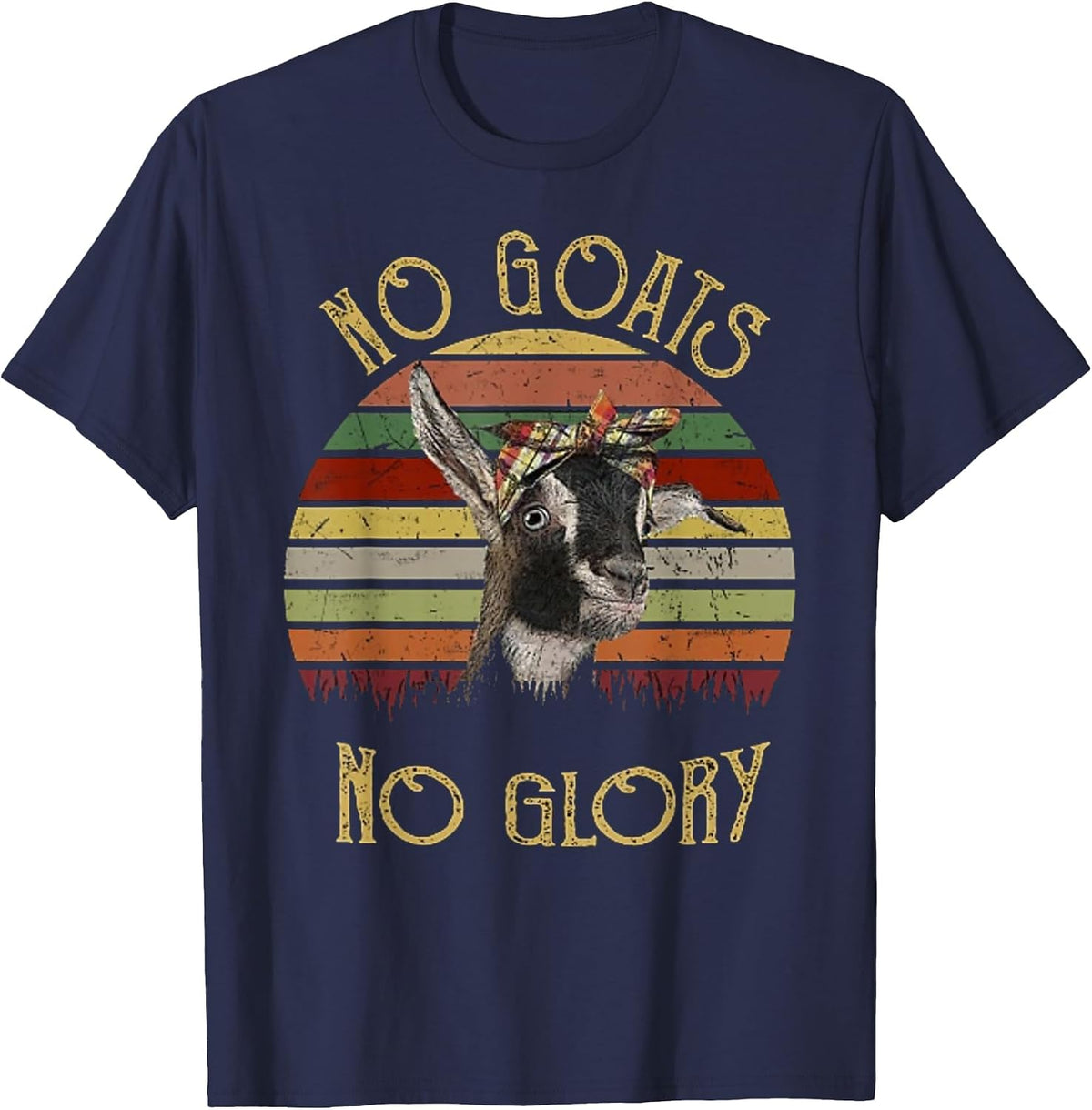 no Goats no Glory Vintage t Shirt T-Shirt - Navy Blue