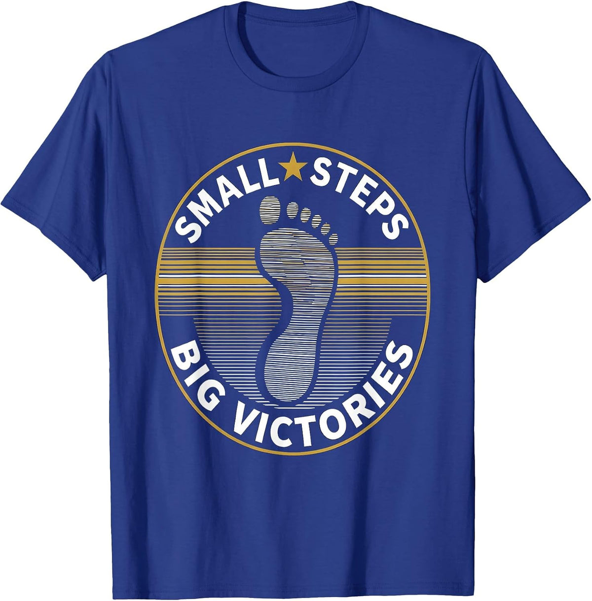 Men's Small Steps Big Victories Sped Teacher Design T-Shirt - Royal Blue