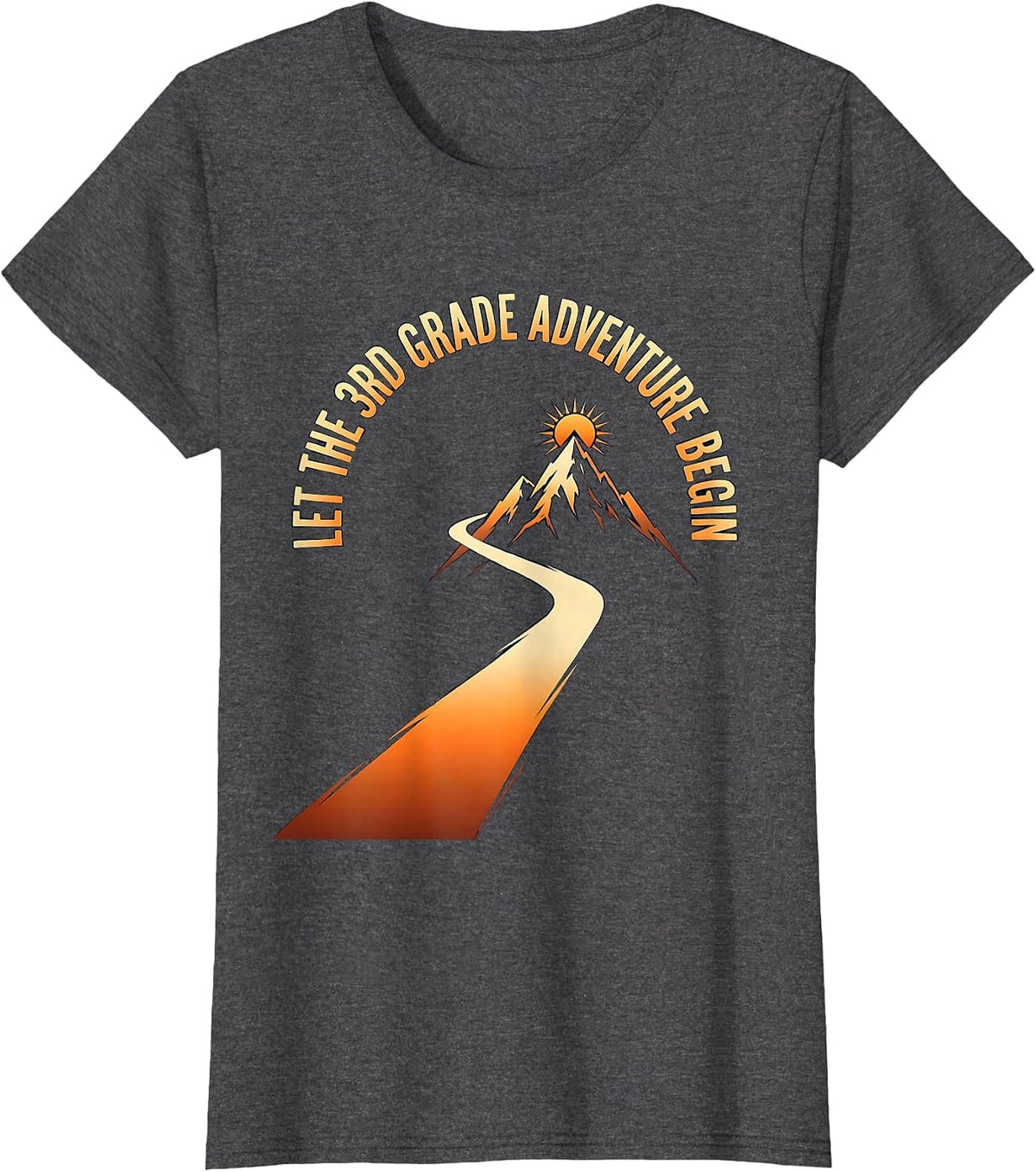 Women's Let The 3rd Grade Adventure Begin Funny 3rd Grade Teacher T-Shirt - Dark Heather Grey