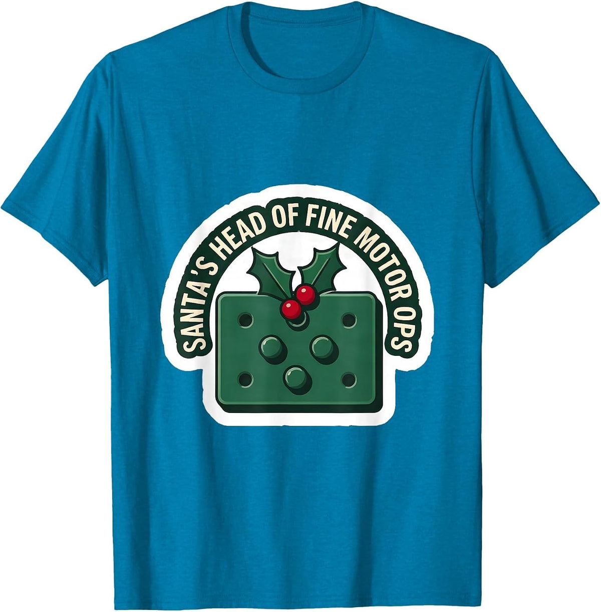 Santa's Head of Fine Motor Ops Occupational Therapy T-Shirt - Sapphire Blue