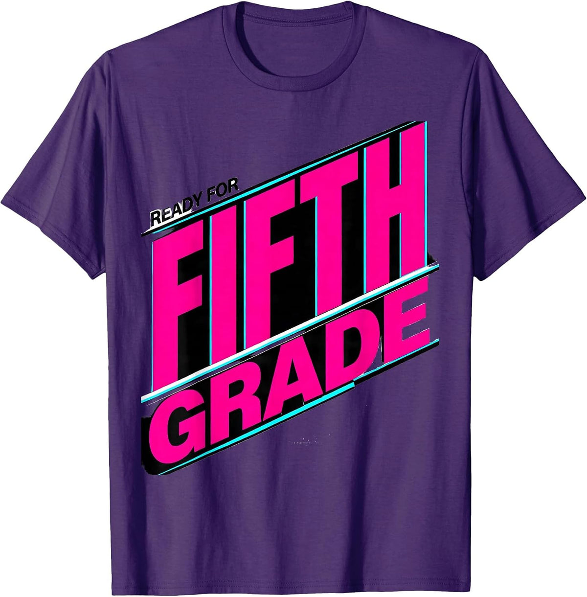 Ready For Fifth Grade Cute Preppy Back To School Girl T-Shirt - Purple
