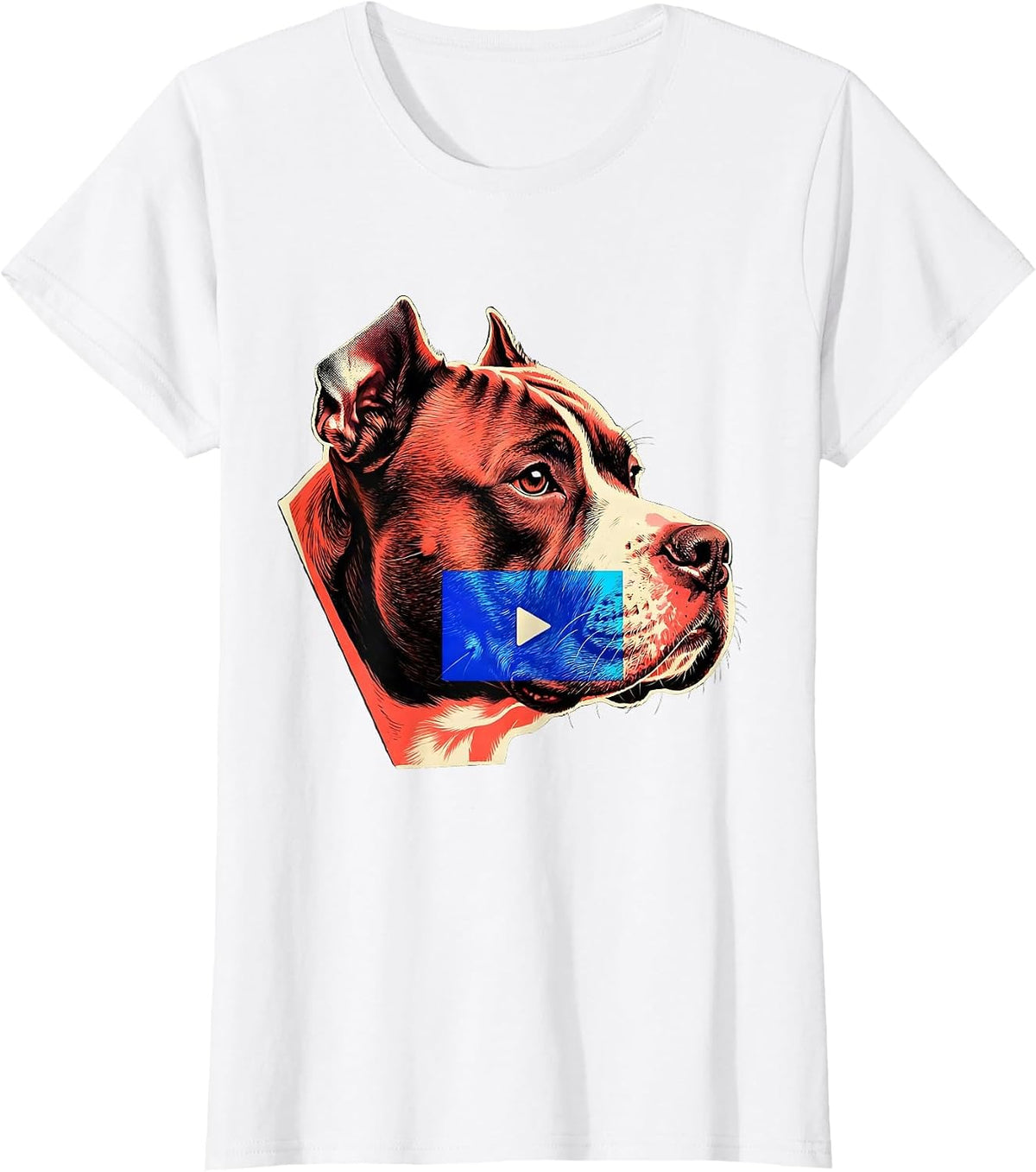 Women's Pitbull Profile Funny Dog Owner Meme Humor T-Shirt - White
