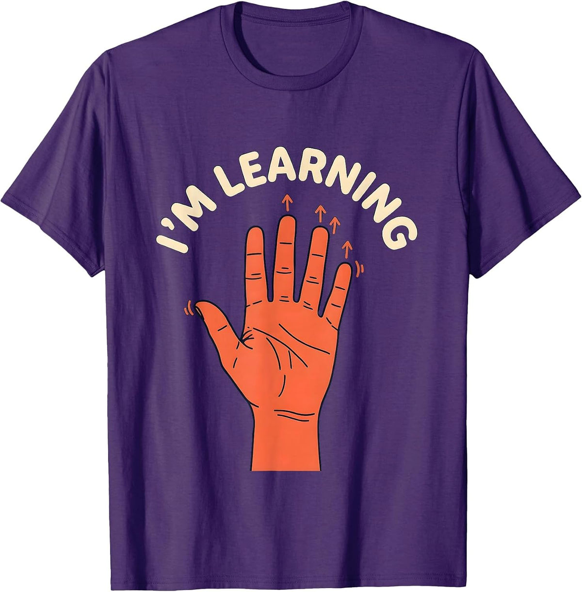 Men's I'M LEARNING ASL Sign Language Teacher Gift SPED Awareness T-Shirt - Purple