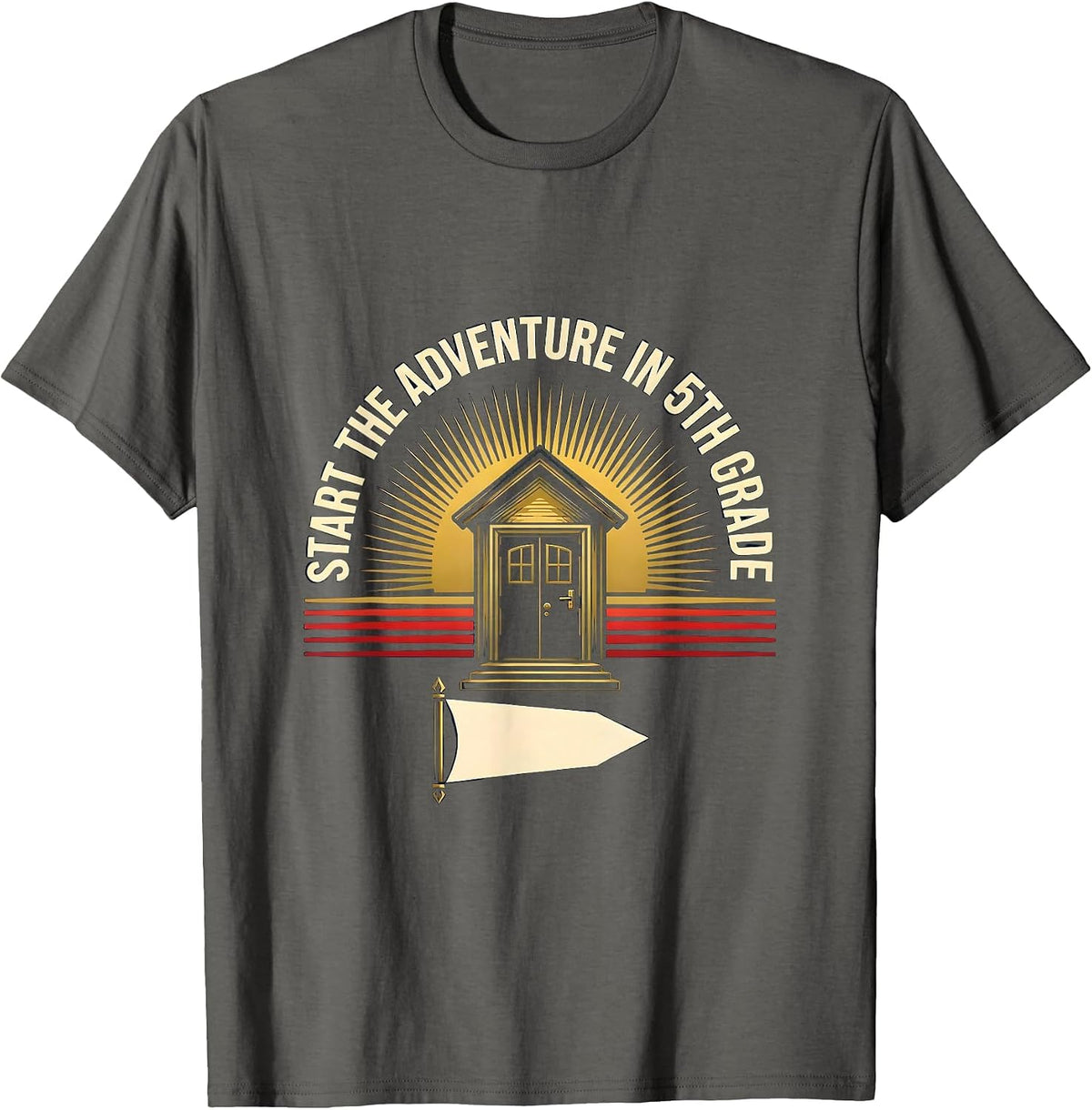 Start The Adventure In 5th Grade Whimsical Back To School T-Shirt - Asphalt Grey