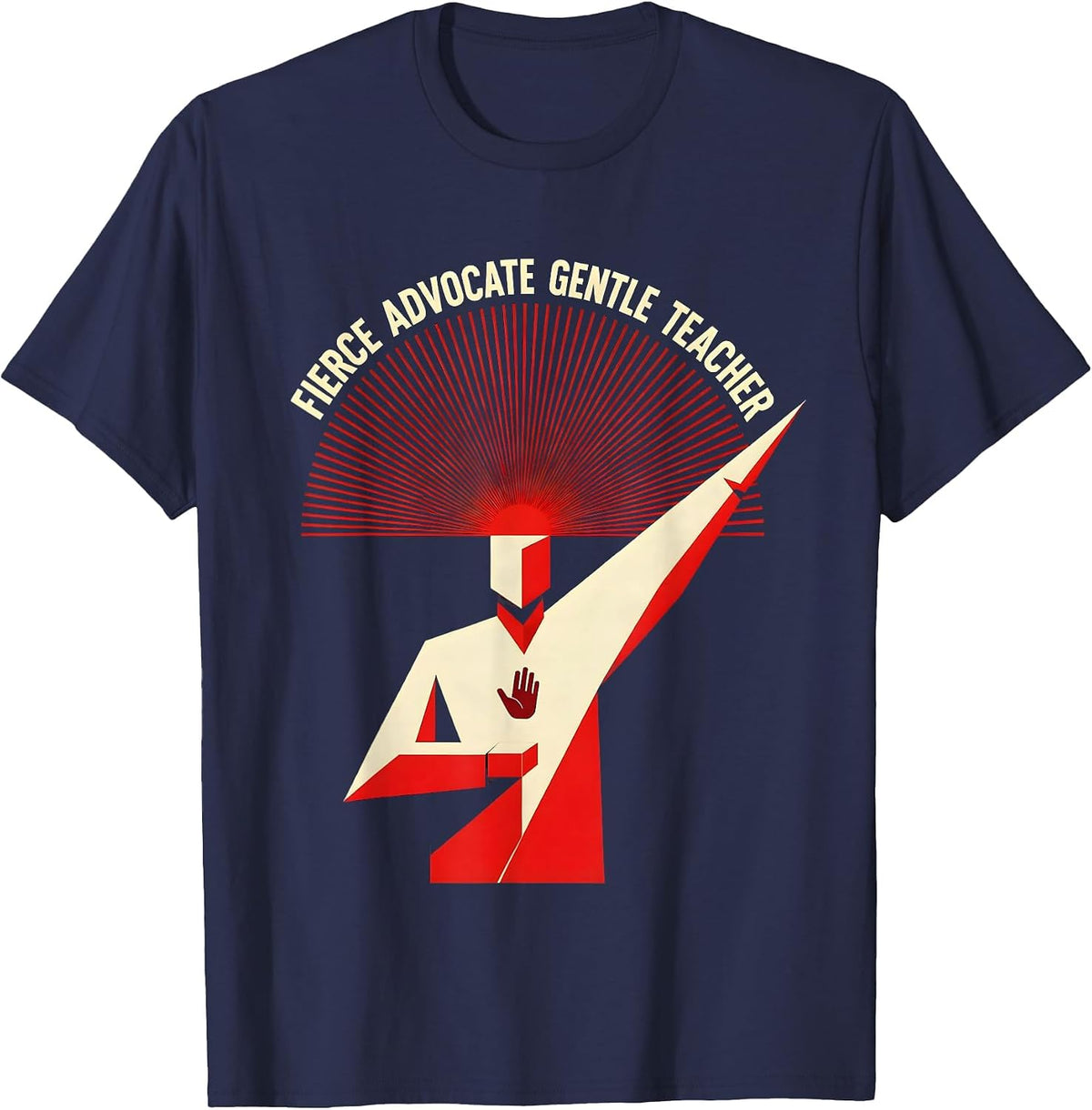 Men's Fierce Advocate Gentle Teacher Sped Design T-Shirt - Navy Blue