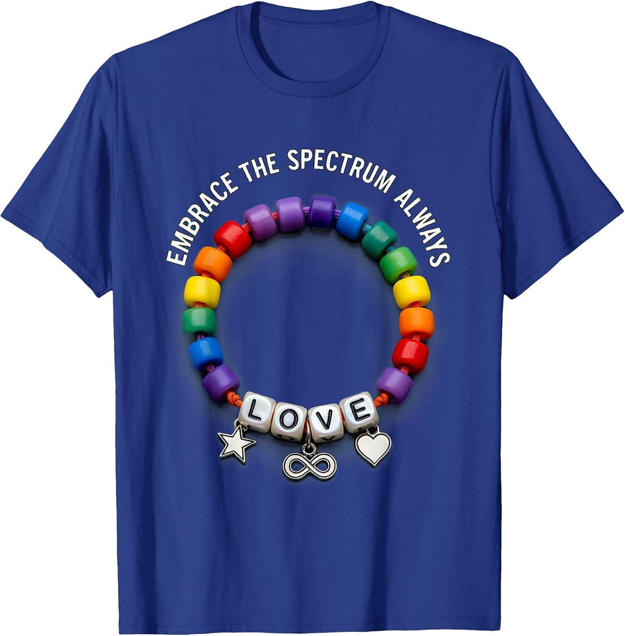 Embrace the Spectrum Always Autism Awareness Design T-Shirt - Royal Blue