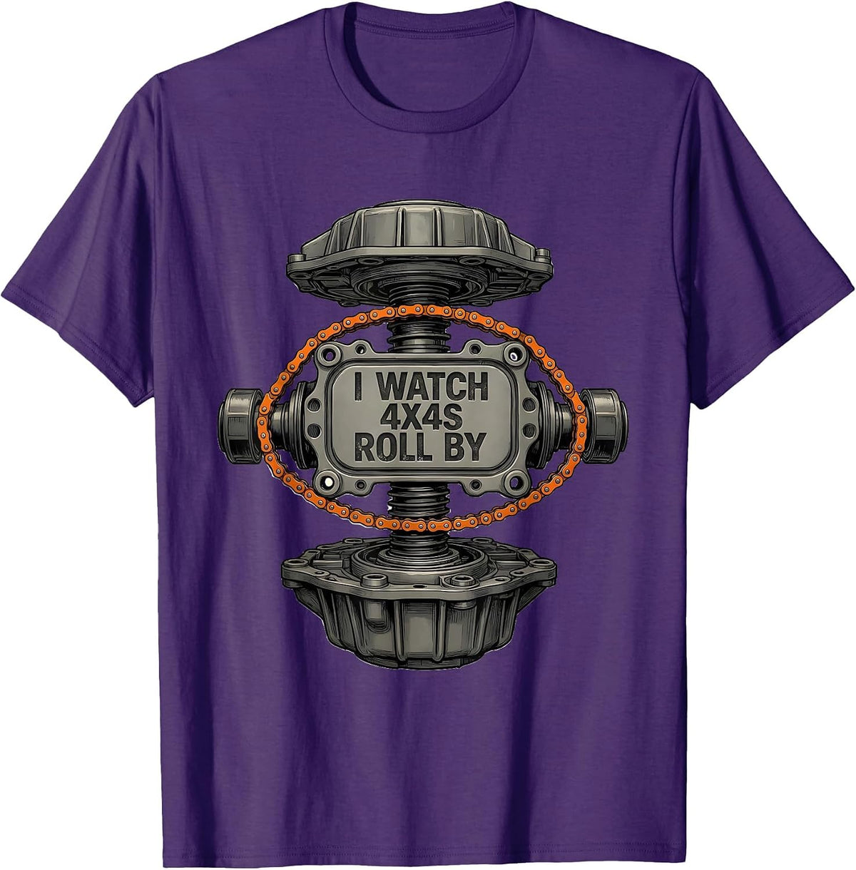 I Watch 4x4s Roll By Funny Trucker Diesel Pickup Mechanic T-Shirt - Purple