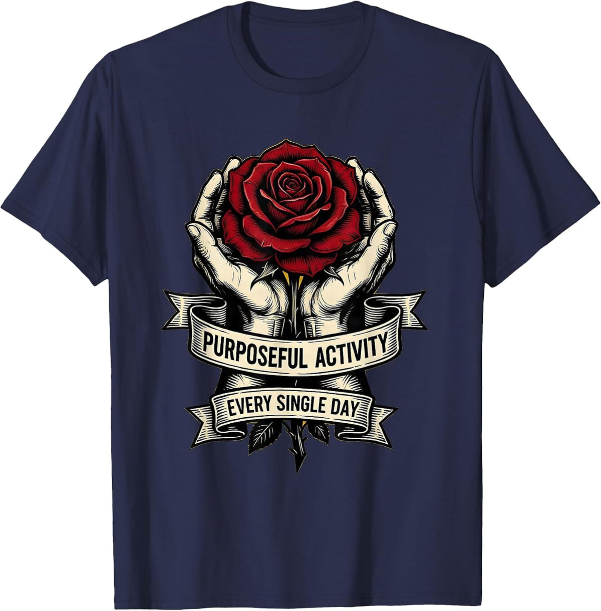 Men's Purposeful Activity Every Single Day OT Design T-Shirt - Navy Blue
