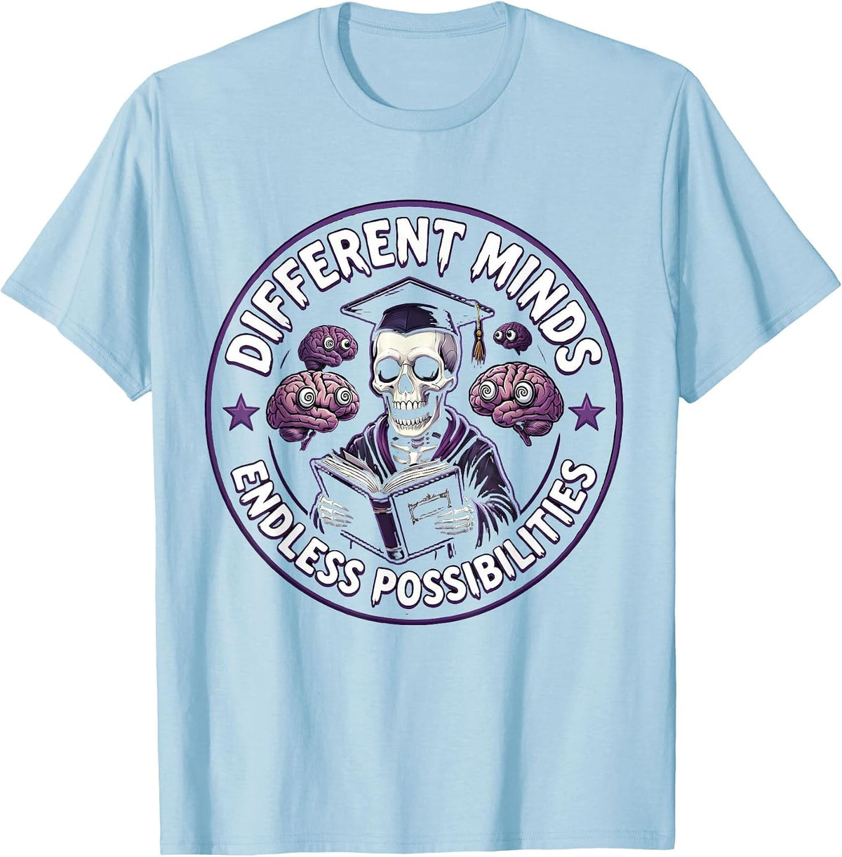 Men's Different Minds Endless Possibilities Sped Teacher T-Shirt - Baby Blue