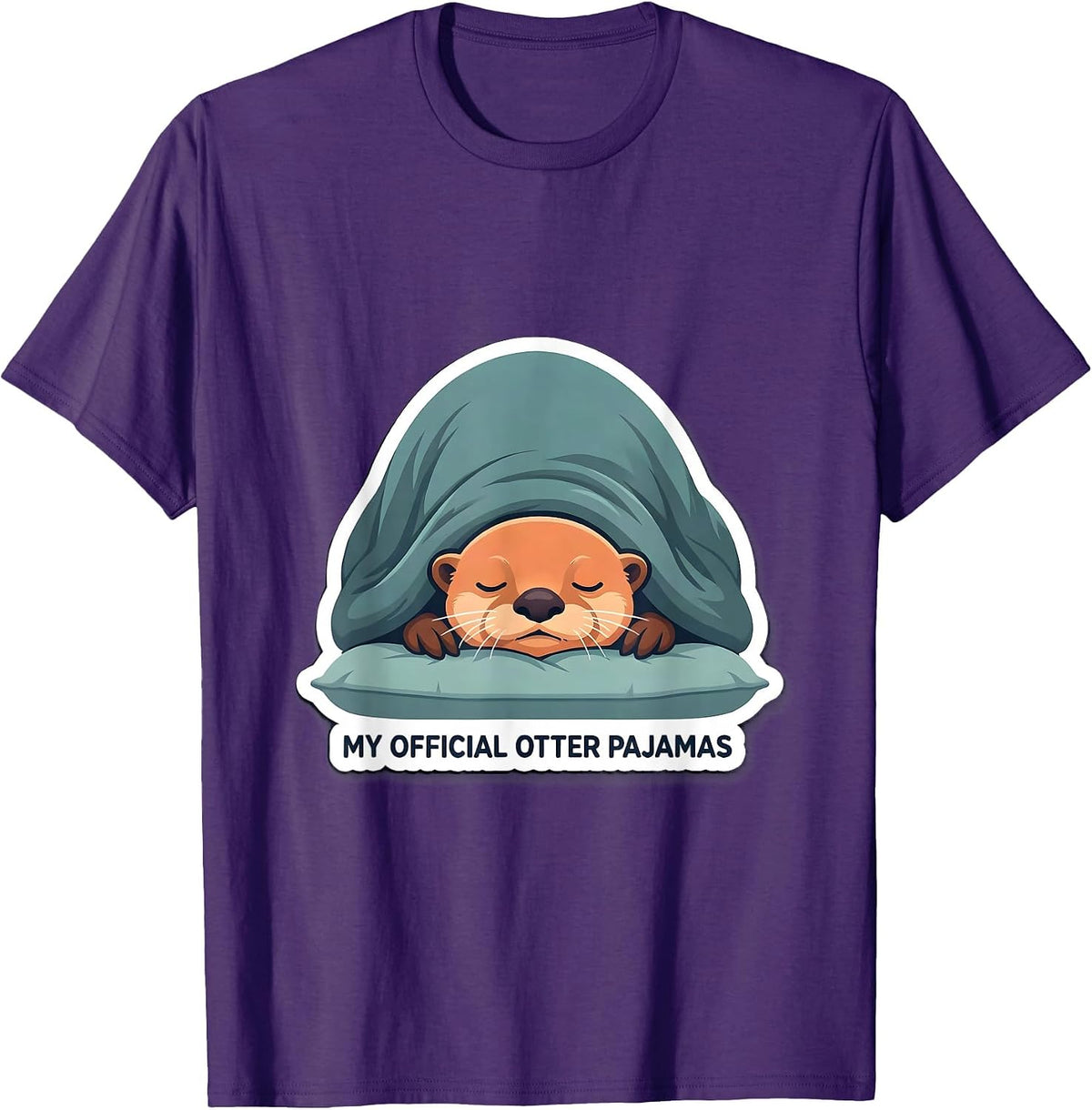 Men's My Official Otter Pajamas Cute Animal Sleep Shirt Gift T-Shirt - Purple