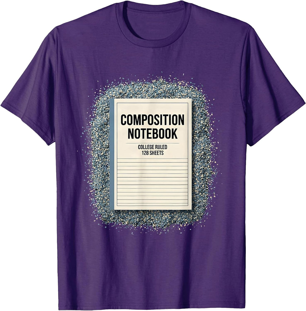 Men's Composition Notebook College Ruled 128 Sheets Teacher T-Shirt - Purple