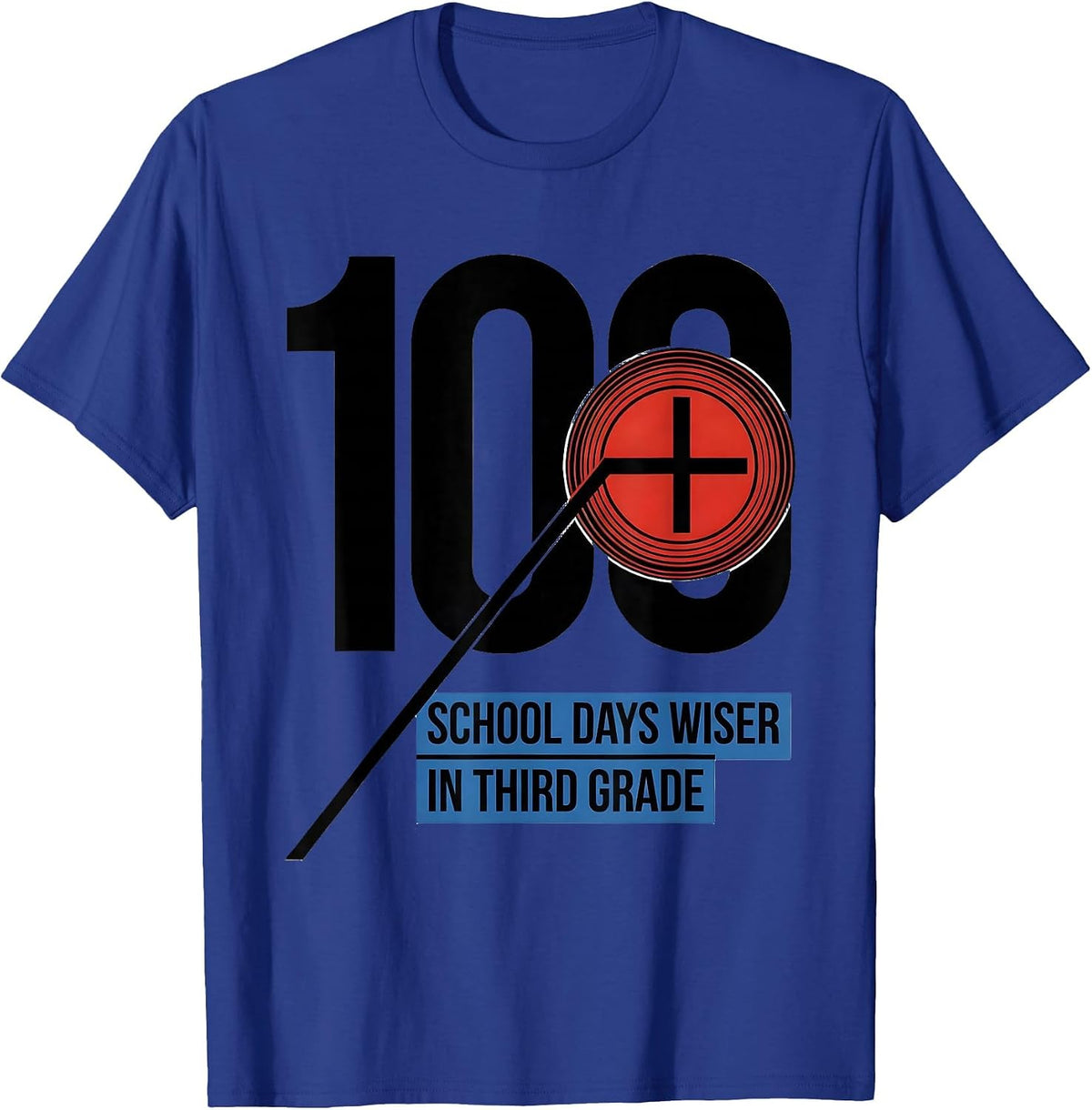 100 School Days Wiser In Third Grade Bauhaus Modernist T-Shirt - Royal Blue