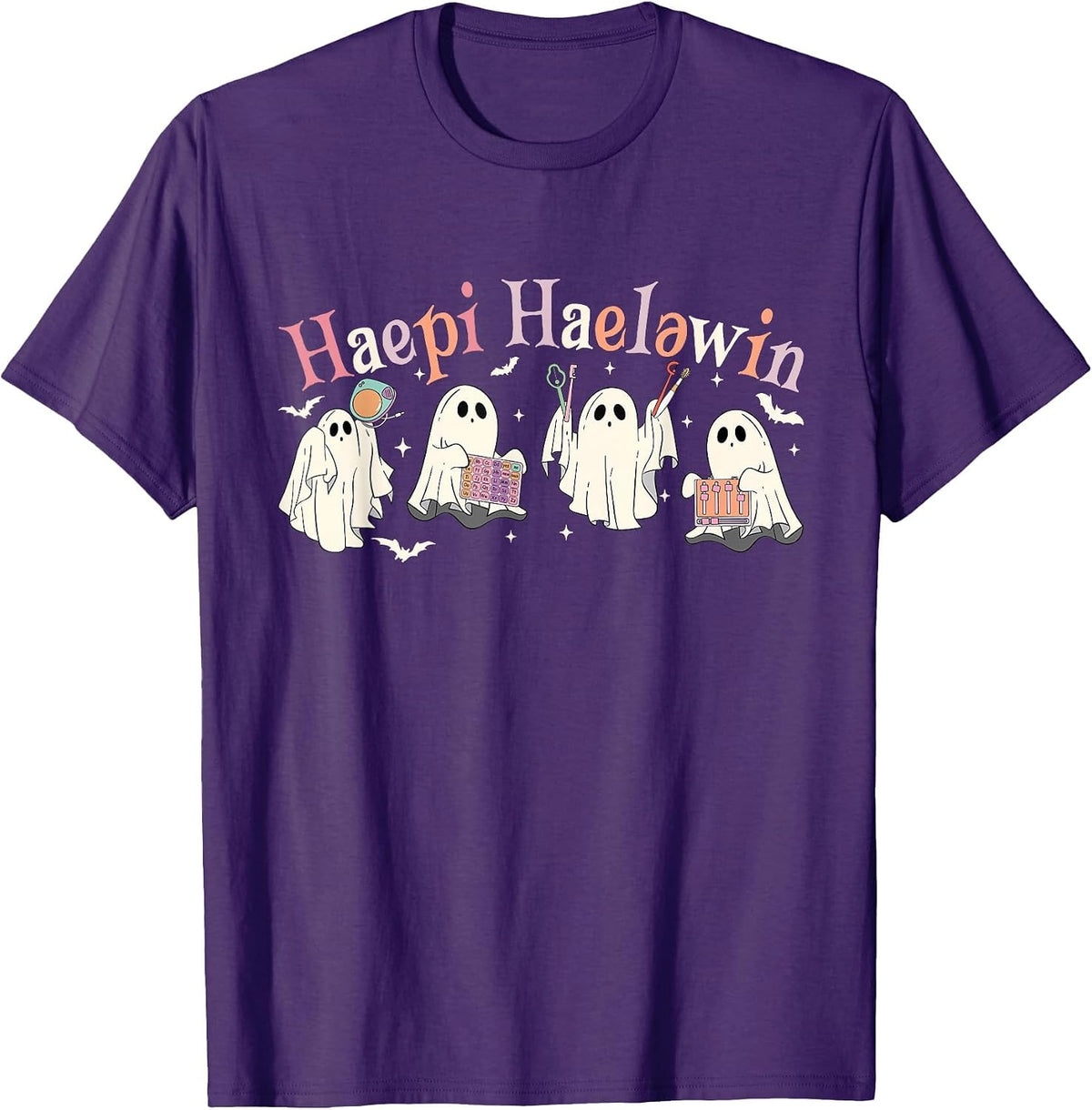 Happy Halloween Speech Language Pathology SLP Speech Therapy T-Shirt - Purple