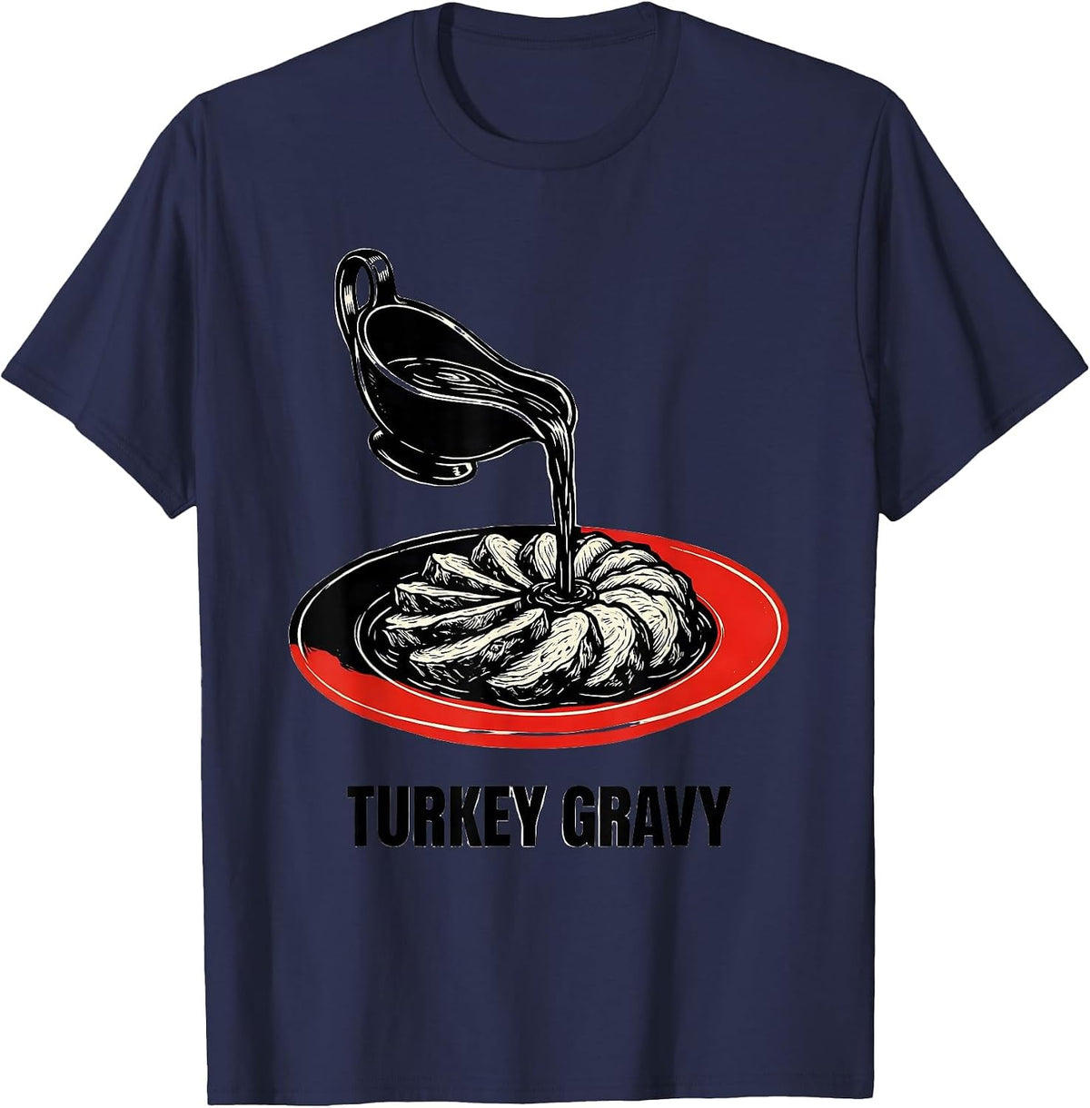 Turkey Gravy Bootleg 90's Rap Rock Vintage Funny T-Shirt - Navy Blue