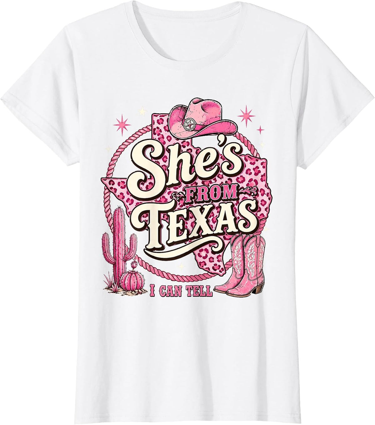 She's from Texas I Can Tell Retro Vintage Texas's Girl Women T-Shirt - White