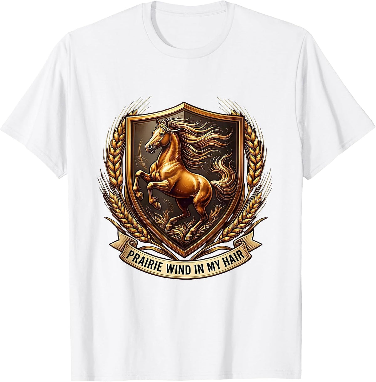 Men's Prairie Wind In My Hair Western Design T-Shirt - White