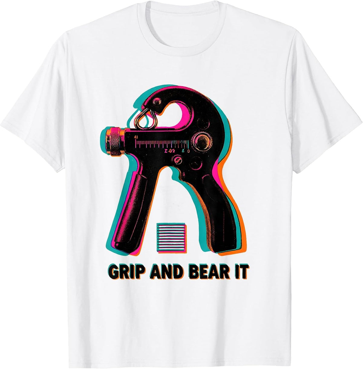 Men's Grip And Bear It Risograph PT OT Physical Therapist Humor T-Shirt - White