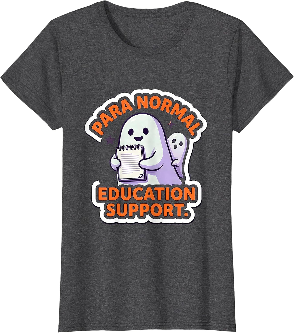 Women's Para Normal Education Support Ghost SpEd Paraprofessional T-Shirt - Dark Heather Grey