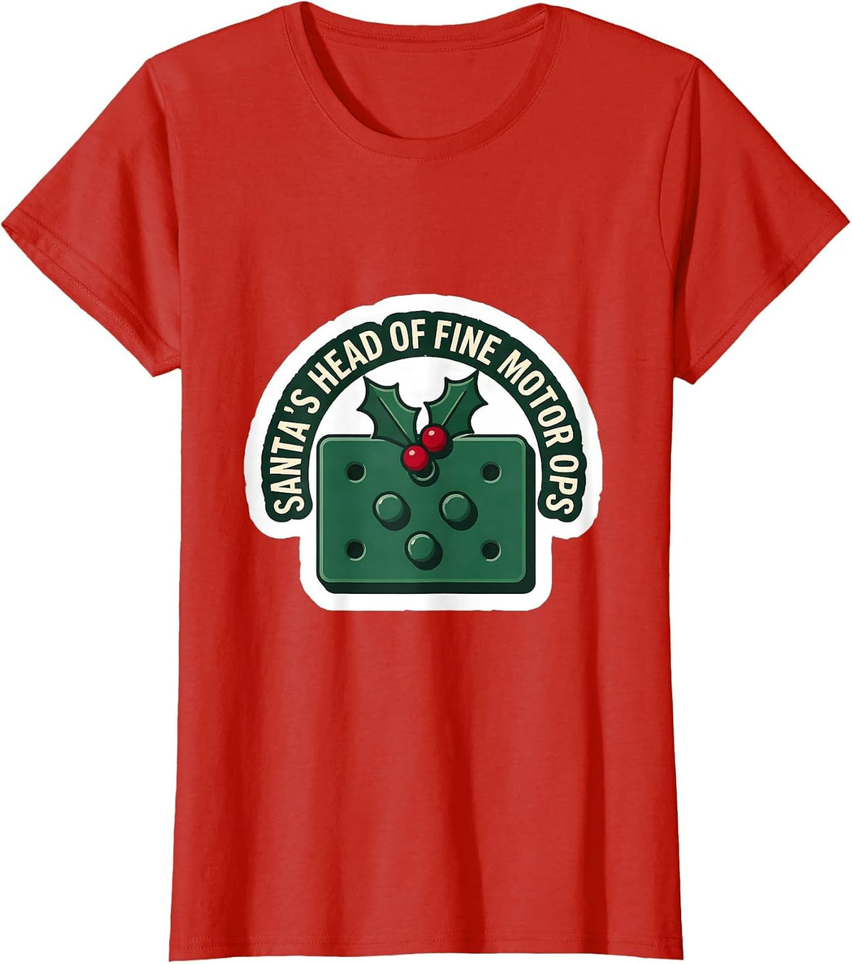 Santa's Head of Fine Motor Ops Occupational Therapy T-Shirt - Red