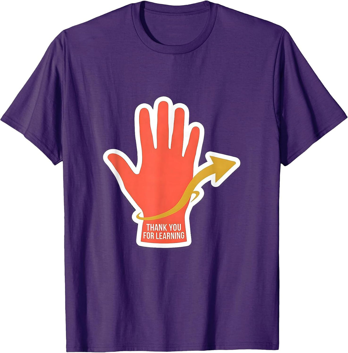 Men's Thank You For Learning Funny ASL Sign Language Teacher T-Shirt - Purple