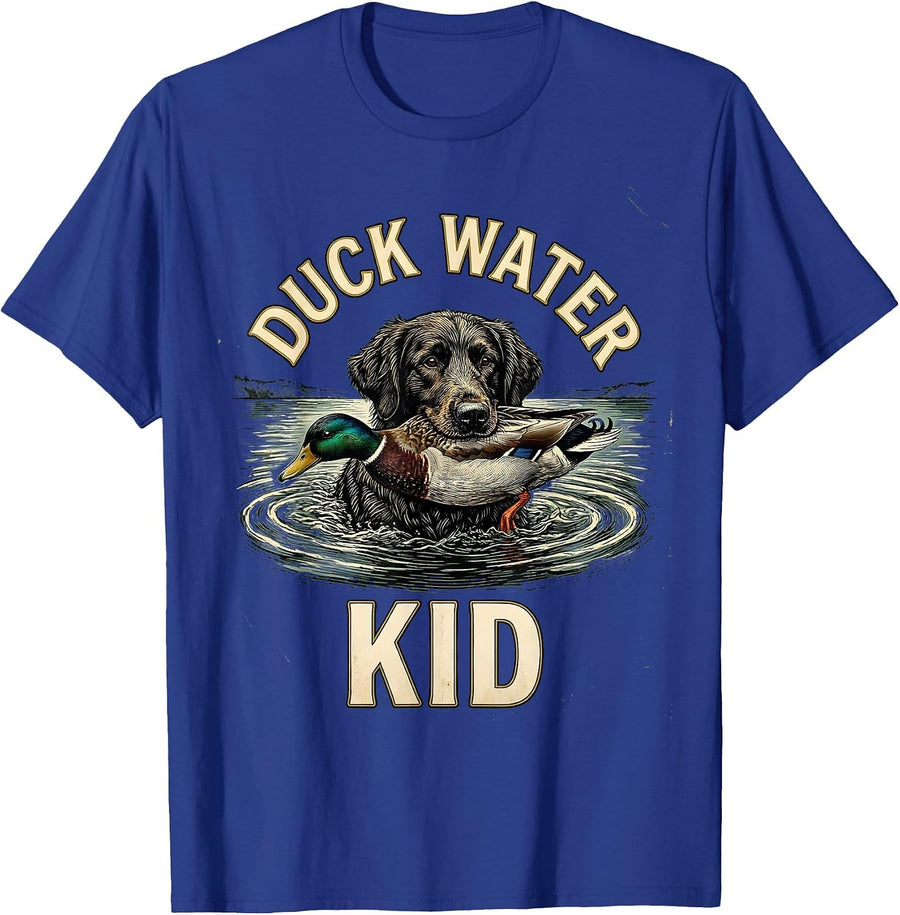 Duck Water Kid Vintage Hunting Retriever Waterfowl Pride T-Shirt - Royal Blue