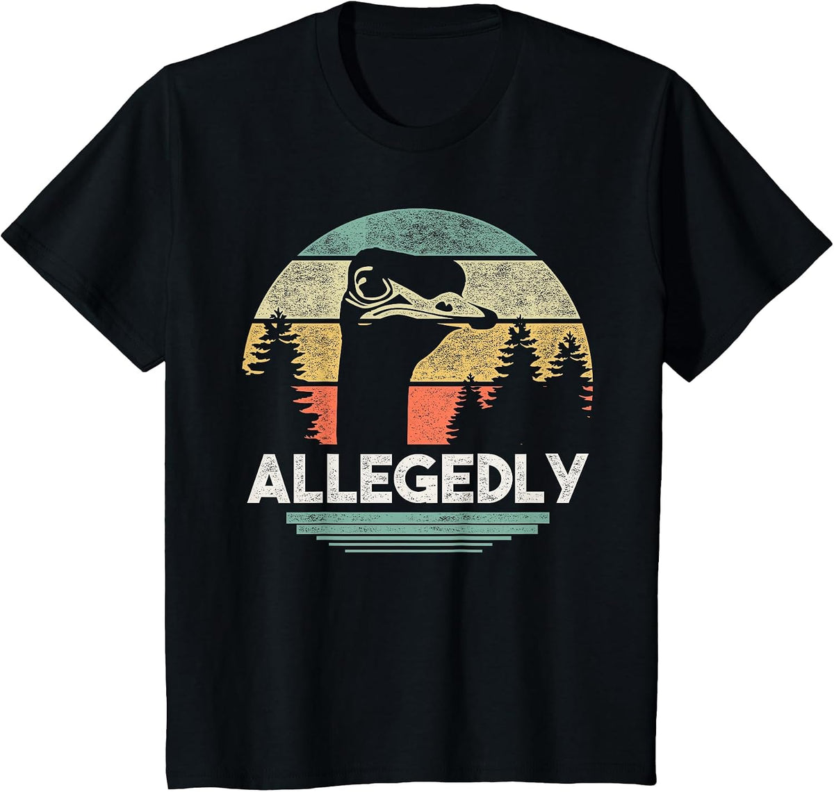 Allegedly Ostrich T Shirt Funny Bird Lover T-Shirt - Black