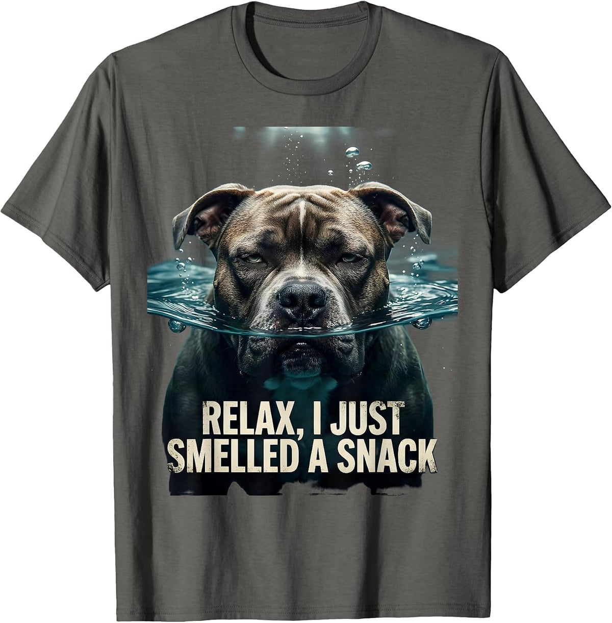 Men's Relax, I Just Smelled A Snack Funny Pitbull Mom Dog Lover T-Shirt - Asphalt Grey