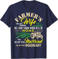 Farmers Wife Shirt Funny Farming Cow Lady Gift T-Shirt - Navy Blue