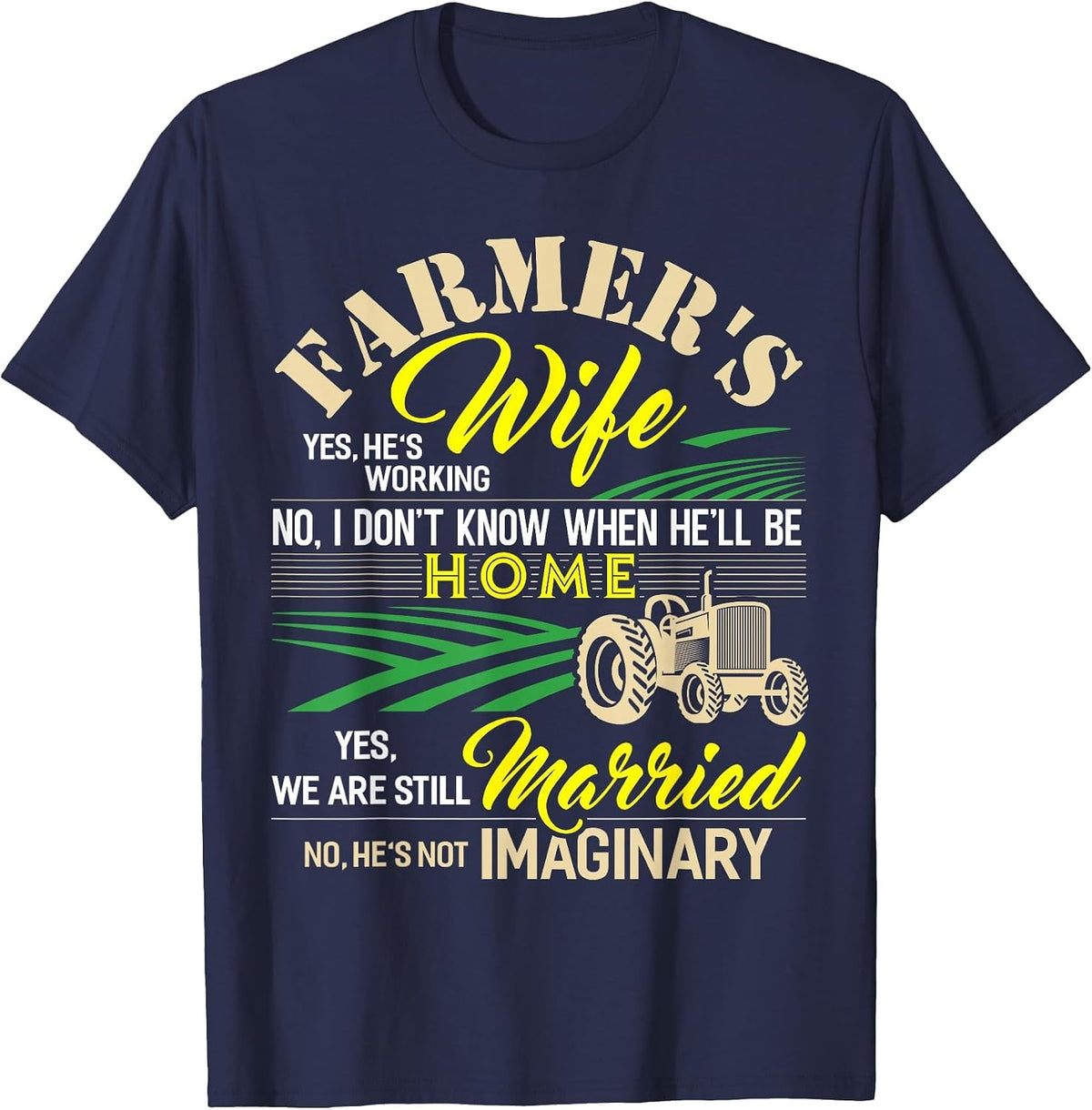 Farmers Wife Shirt Funny Farming Cow Lady Gift T-Shirt - Navy Blue