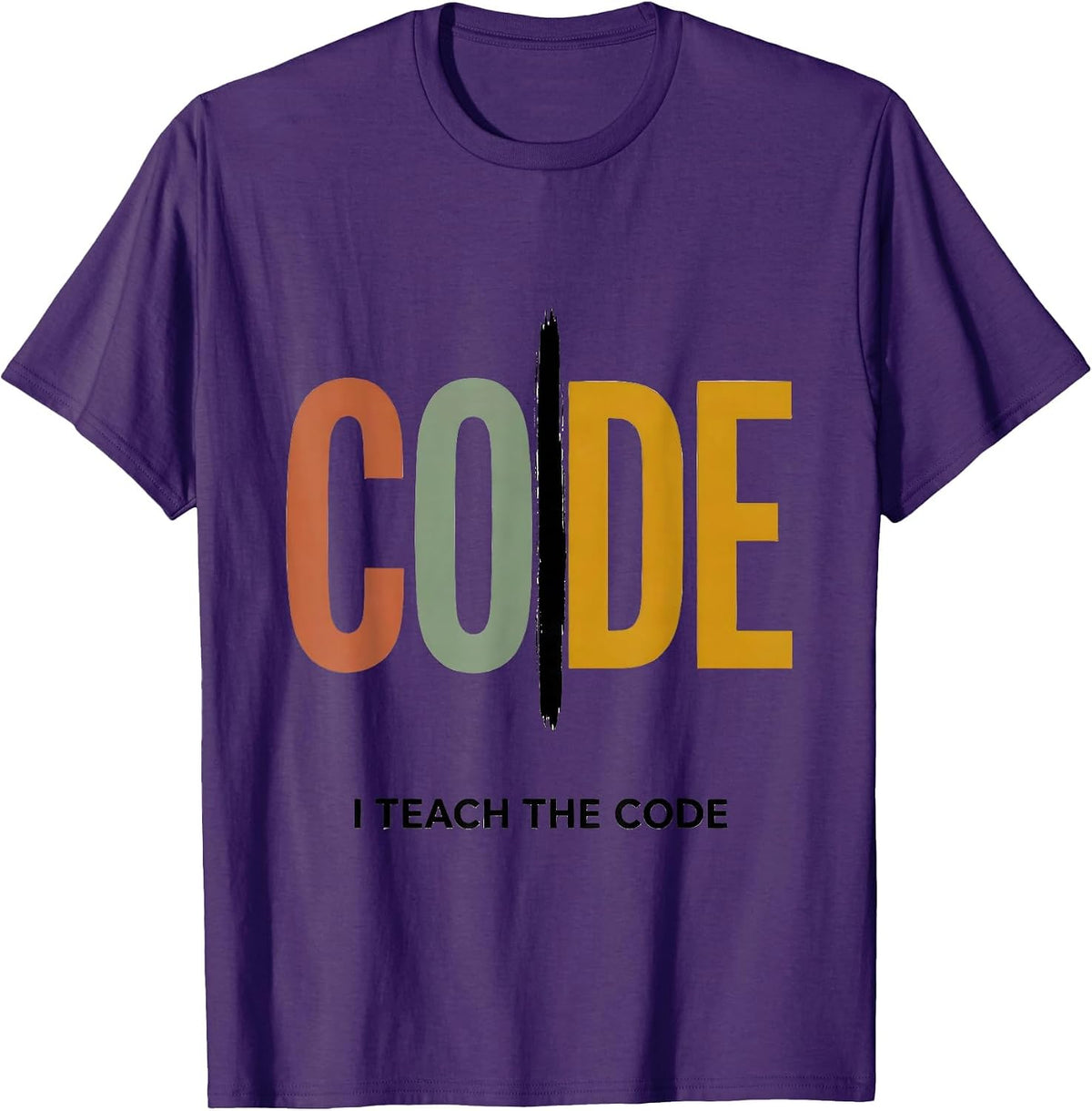 Men's I Teach The Code Dyslexia Teacher Humor SPED Specialist T-Shirt - Purple