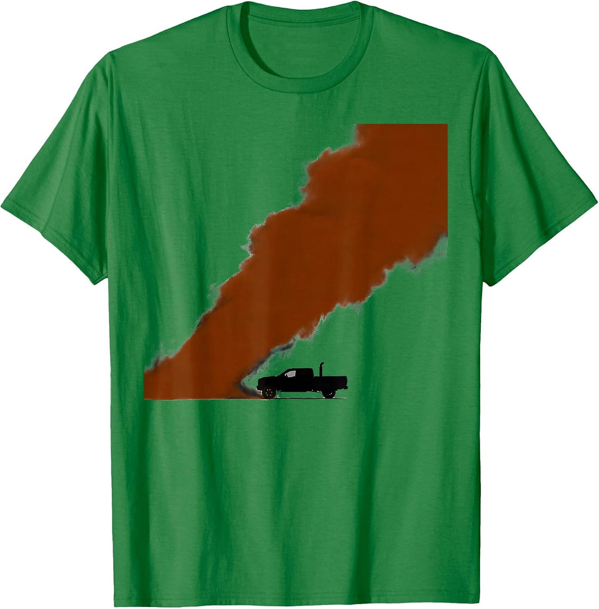 Men's Diesel Pickup Silhouette Minimalist Trucker Driver Humor T-Shirt - Kelly Green