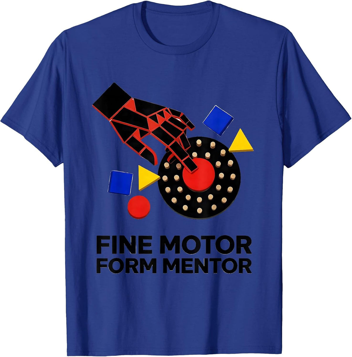 Men's Fine Motor Form Mentor Bauhaus Modernist Occupational T-Shirt - Royal Blue
