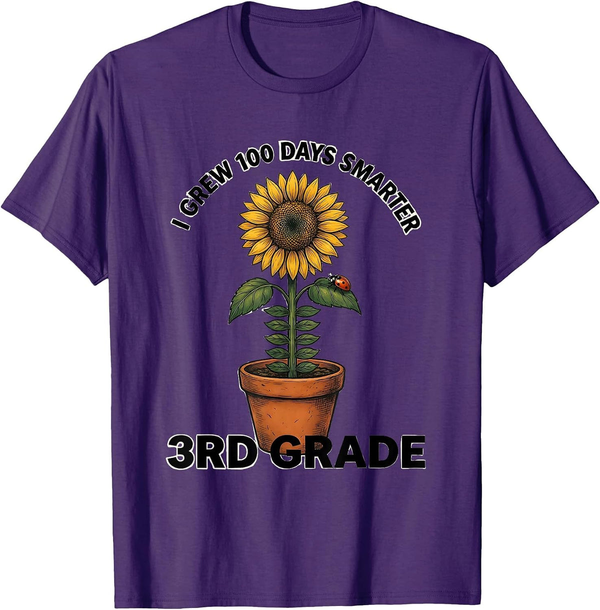 I Grew 100 Days Smarter — 3rd Grade Playful Teacher T-Shirt - Purple