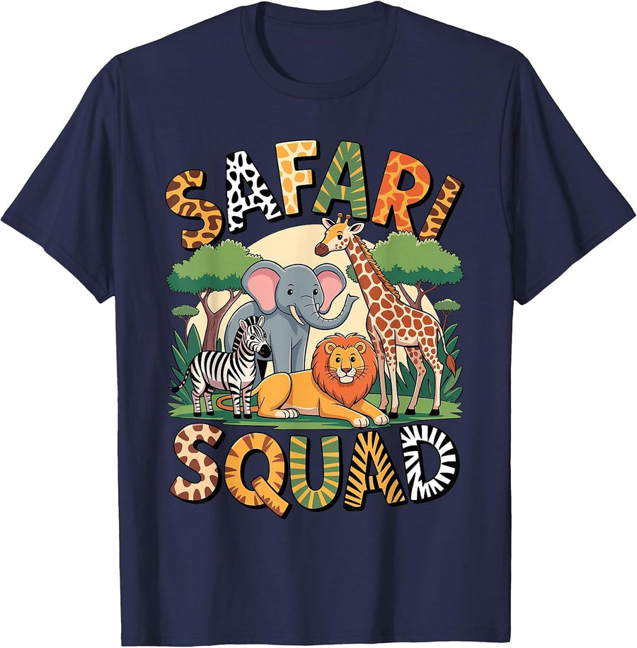 Cool Safari Costume for Men Women Kids Adult African Safari T-Shirt - Navy Blue