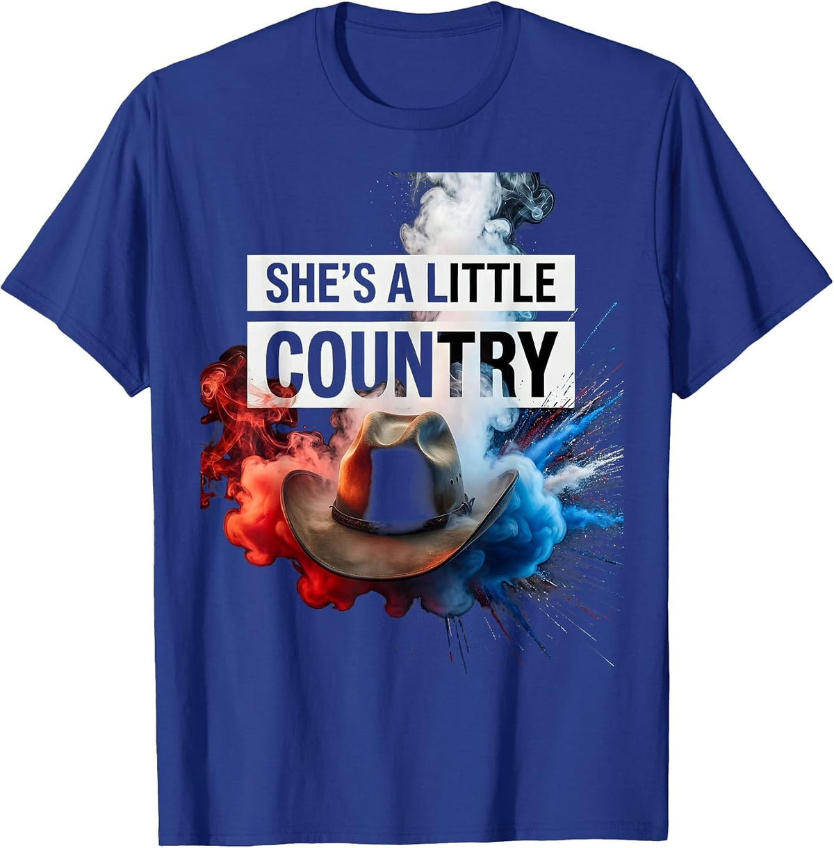 She's a Little Country Girls Western Design T-Shirt - Royal Blue