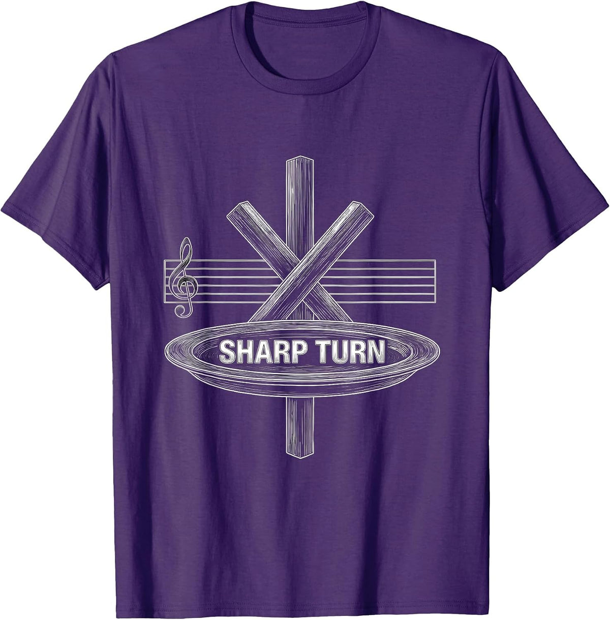 Sharp Turn Funny Music Lover Musician Humor Gift T-Shirt - Purple
