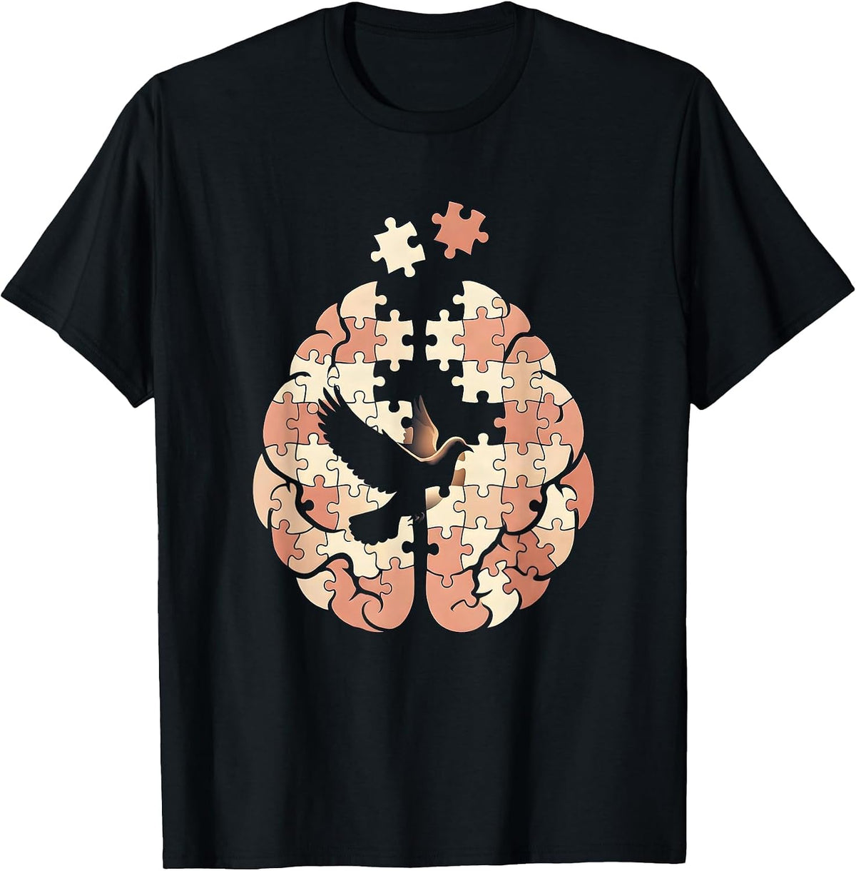 Men's Sped Teacher Brain Puzzle Piece Graphic T-Shirt - Black