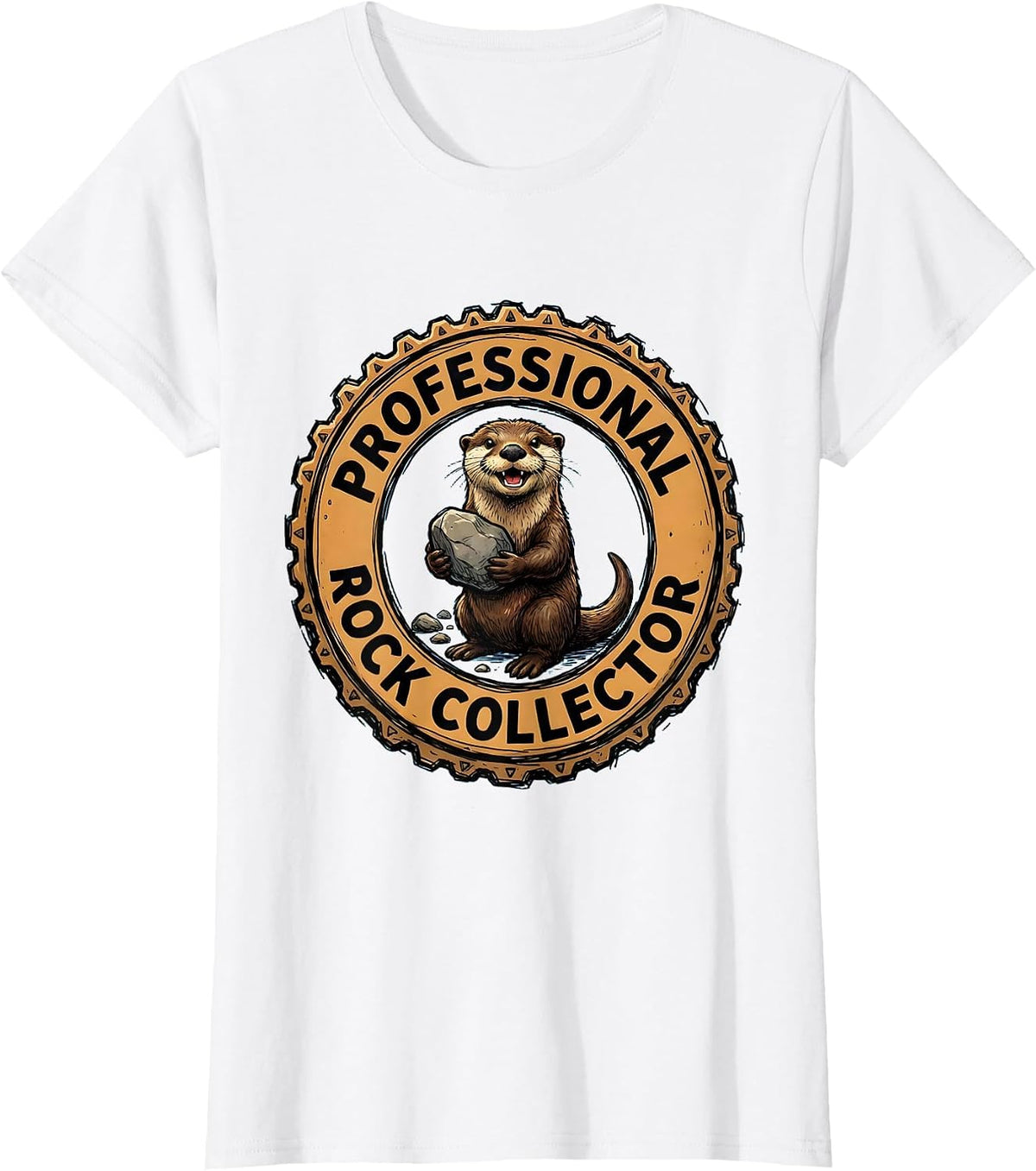 Professional Rock Collector Otter Design T-Shirt - White