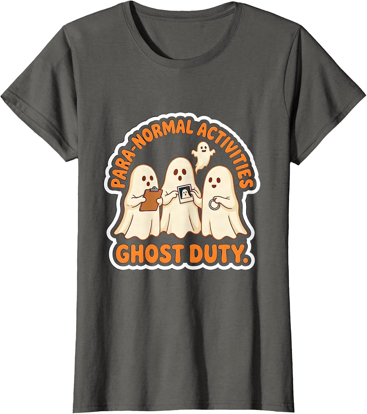 Women's Para-Normal Activities Ghost Duty Cute SPED Paraprofessional T-Shirt - Asphalt Grey