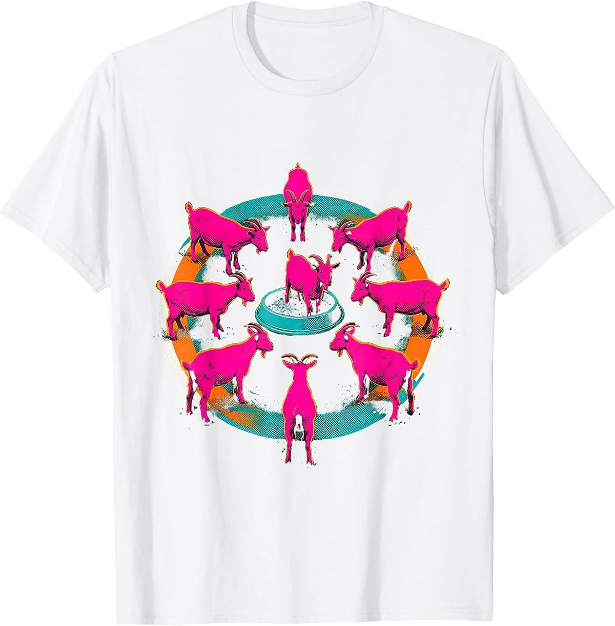 Men's Goat Silhouettes Farm Animal Lover Humor Gift T-Shirt - White