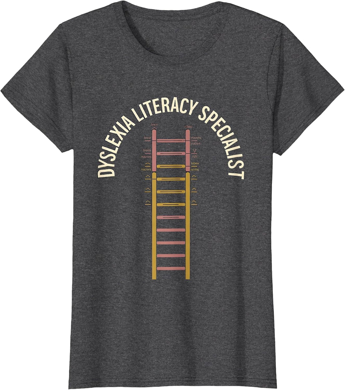 Women's Dyslexia Literacy Specialist Teacher SPED Therapist T-Shirt - Dark Heather Grey