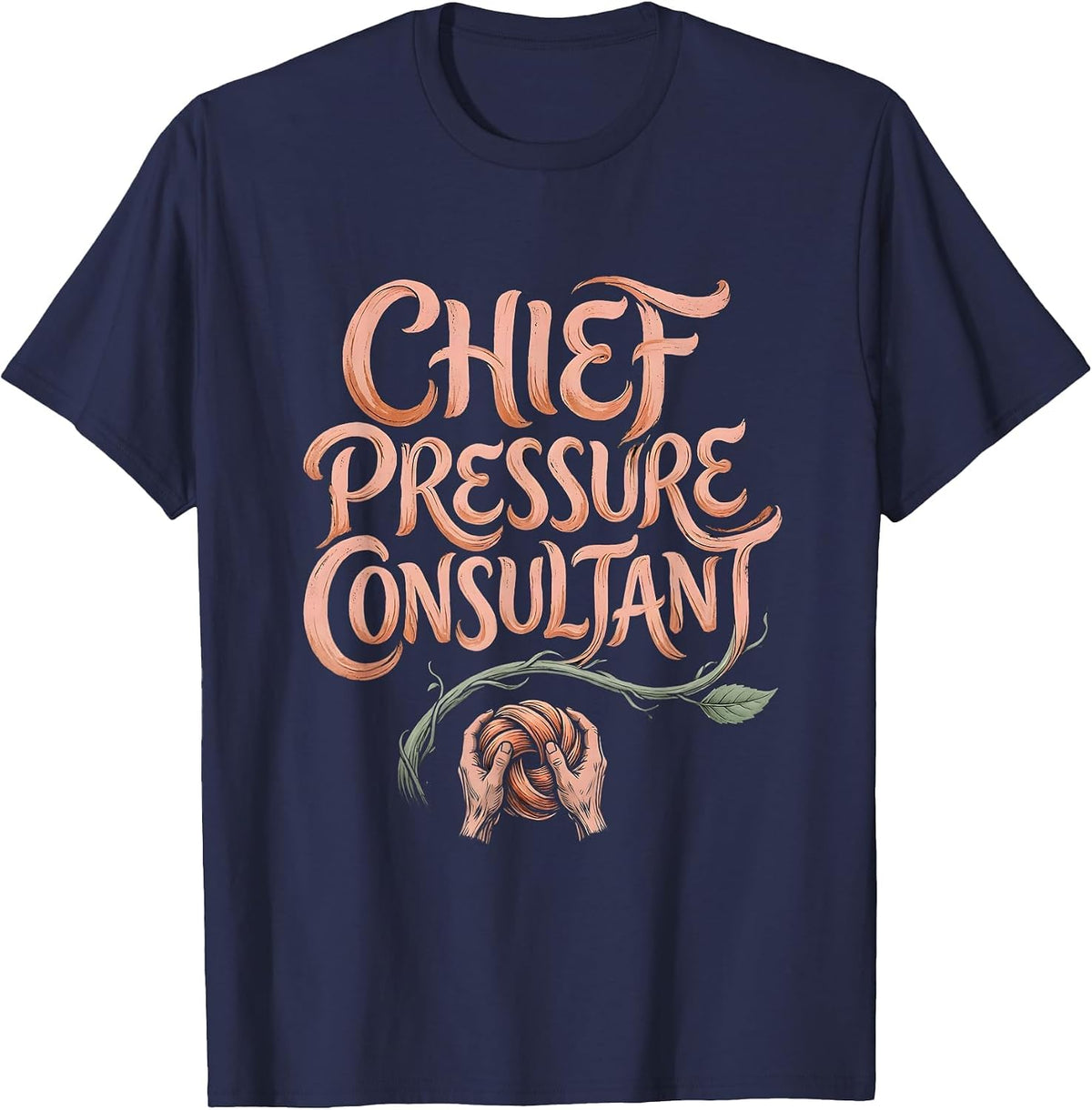 Men's Chief Pressure Consultant Boho Typography Massage Therapist T-Shirt - Navy Blue