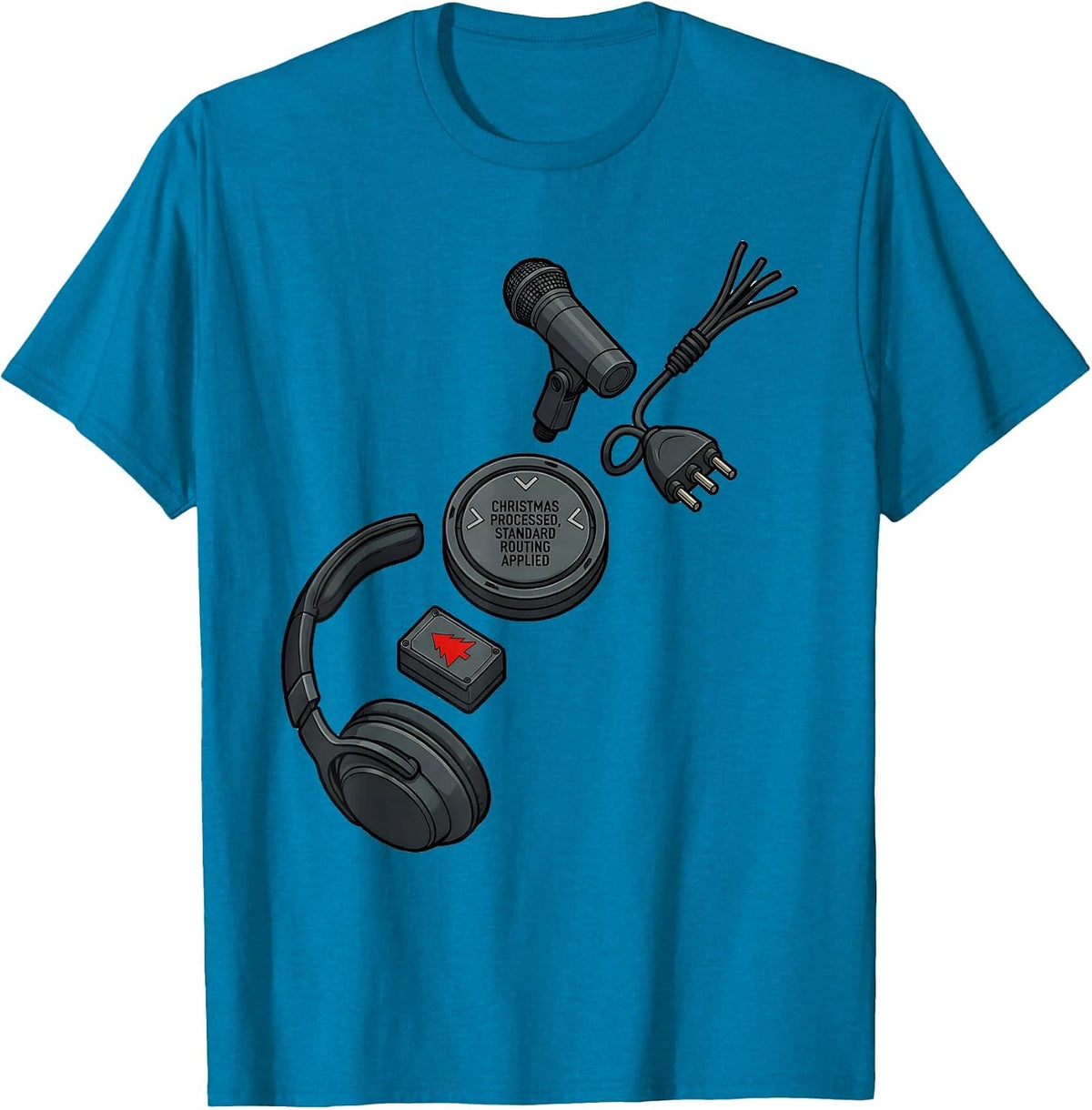 Christmas Processed, Standard Routing Applied 911 Dispatcher T-Shirt - Sapphire Blue