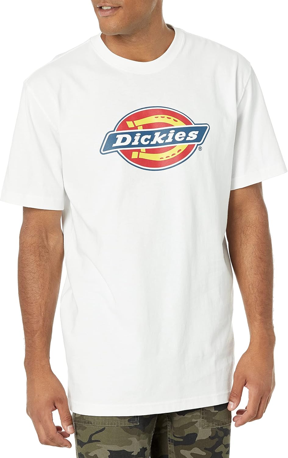 Dickies Men's Short Sleeve Tri-Color Logo Graphic T-Shirt - White