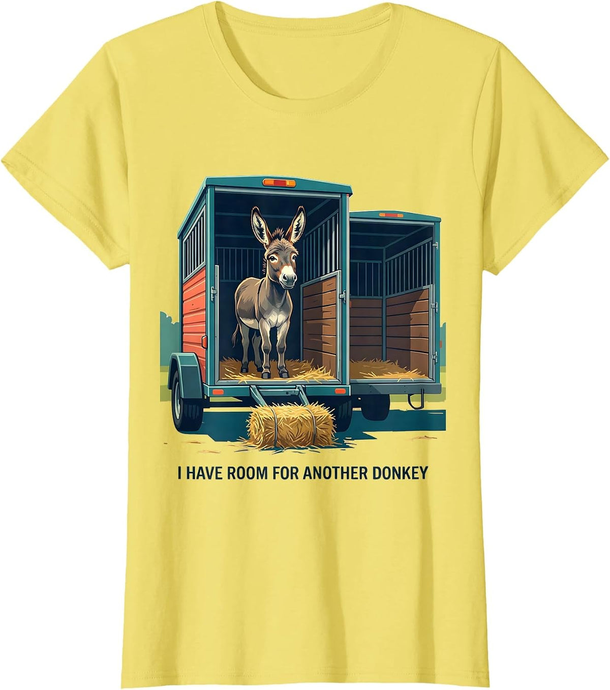 Women's I Have Room For Another Donkey Funny Donkey Lover Animal T-Shirt - Lemon Yellow
