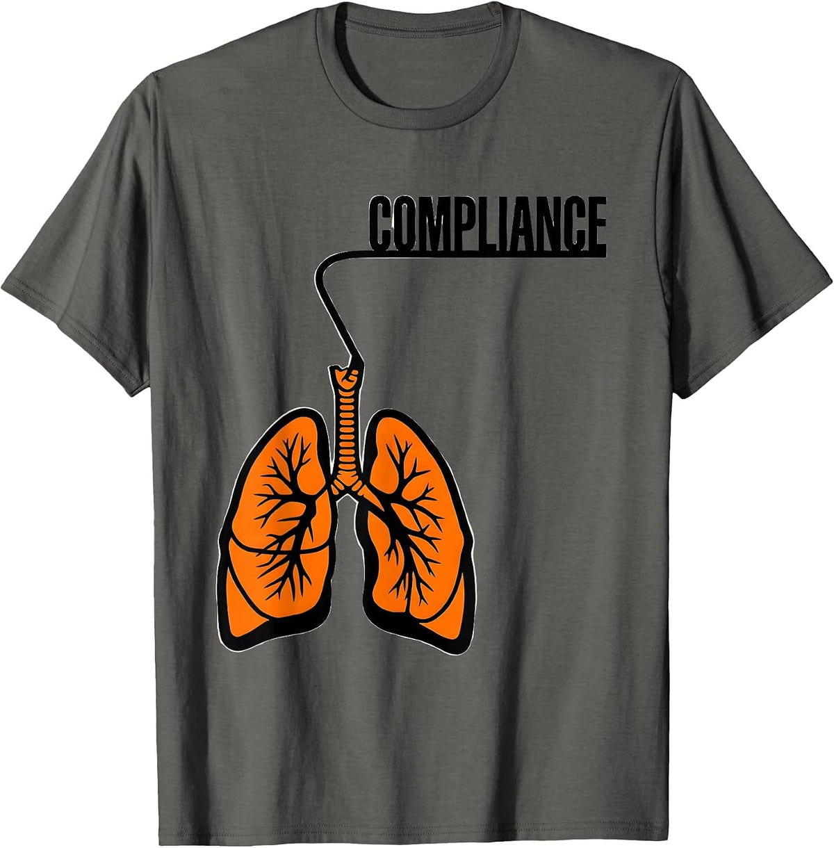 Men's Compliance Stencil Graphic Respiratory Therapist RT T-Shirt - Asphalt Grey