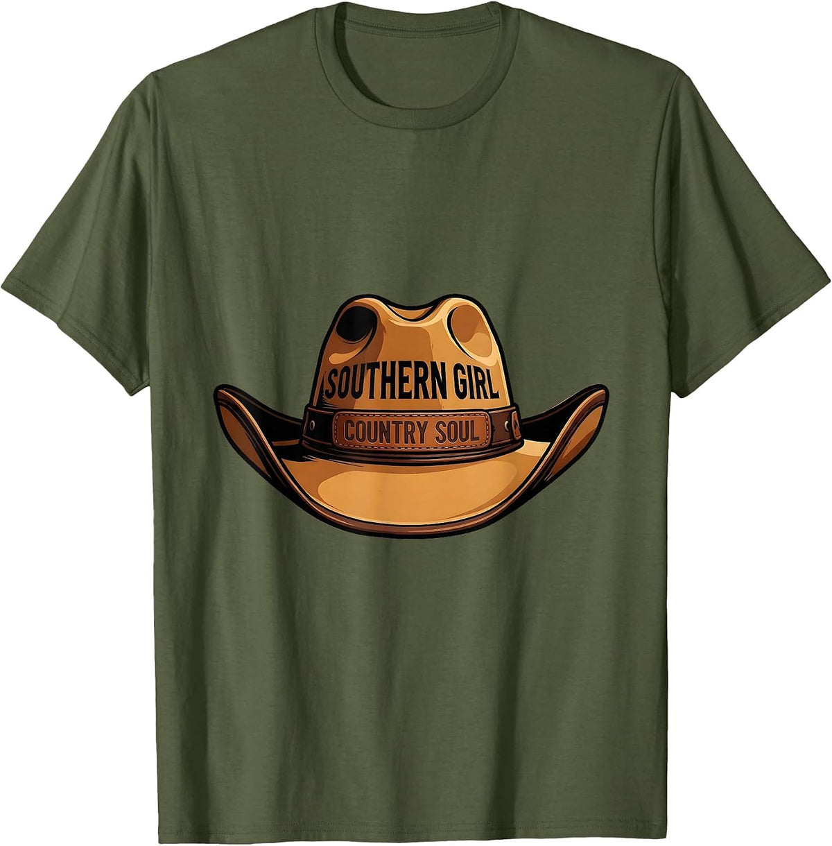 Southern Girl Country Soul Country Music Design T-Shirt - Olive Green